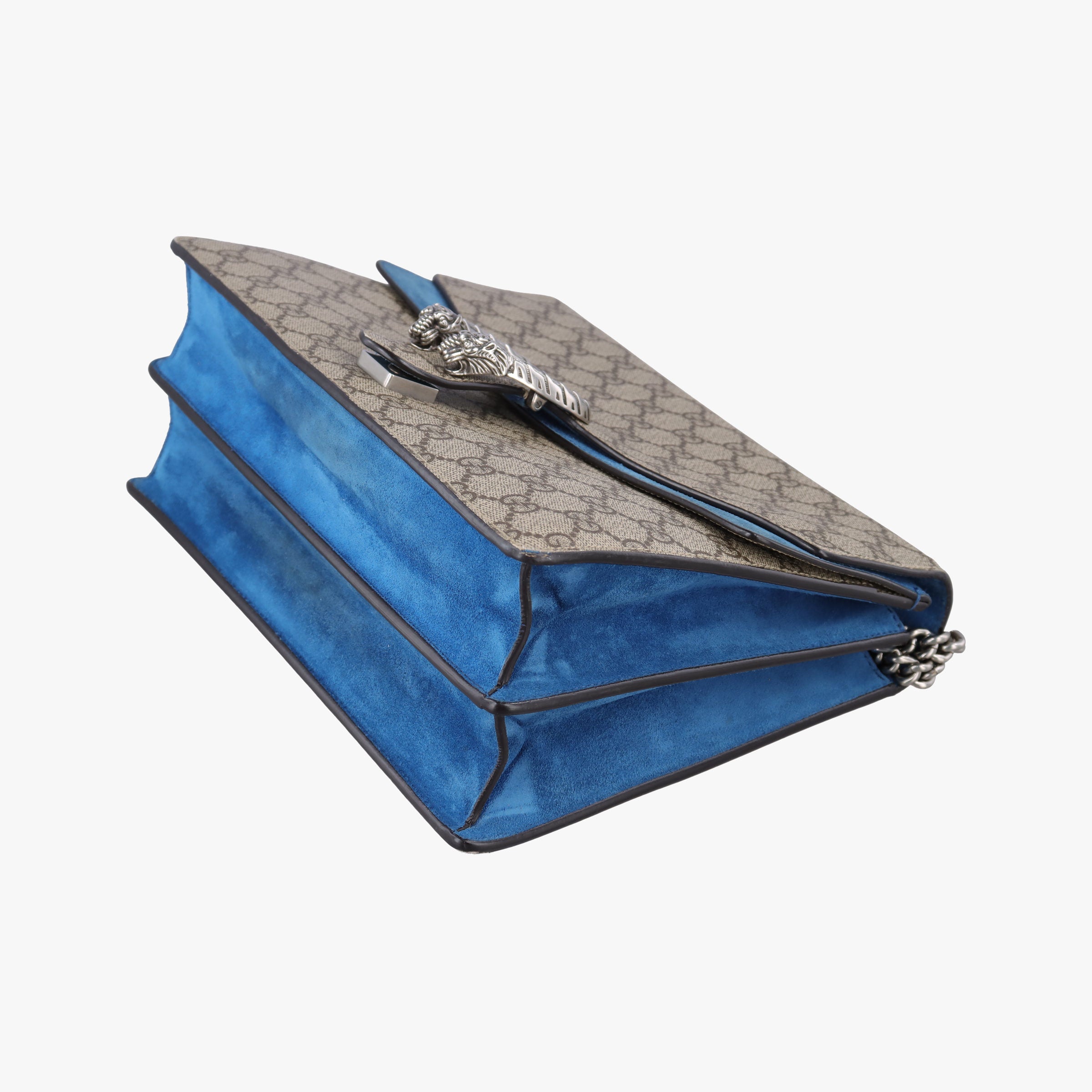 Pre-owned Gucci Dionysus beige×blue PVC coated canvas × suede 403348 shoulderbag | stylenewstar