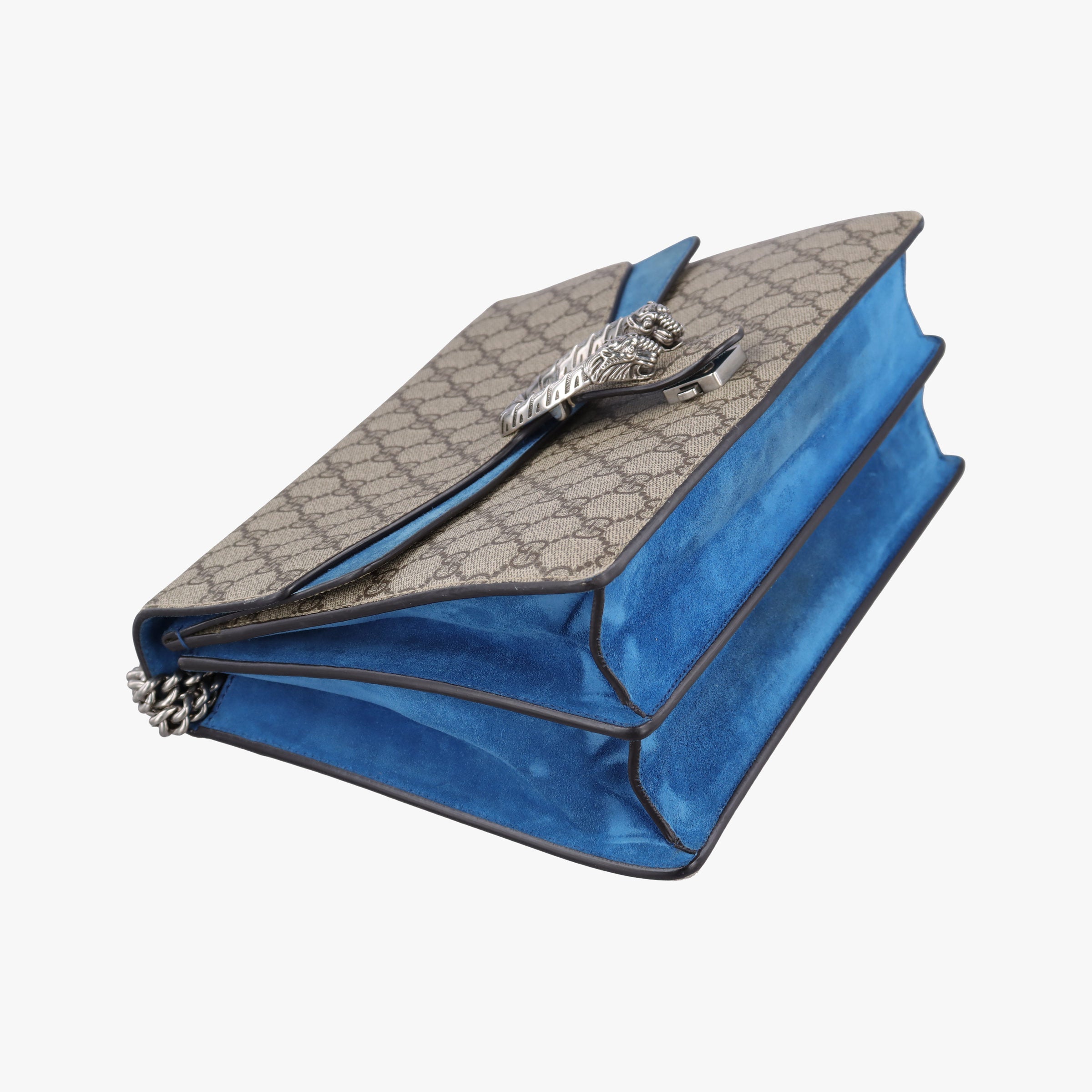 Pre-owned Gucci Dionysus beige×blue PVC coated canvas × suede 403348 shoulderbag | stylenewstar
