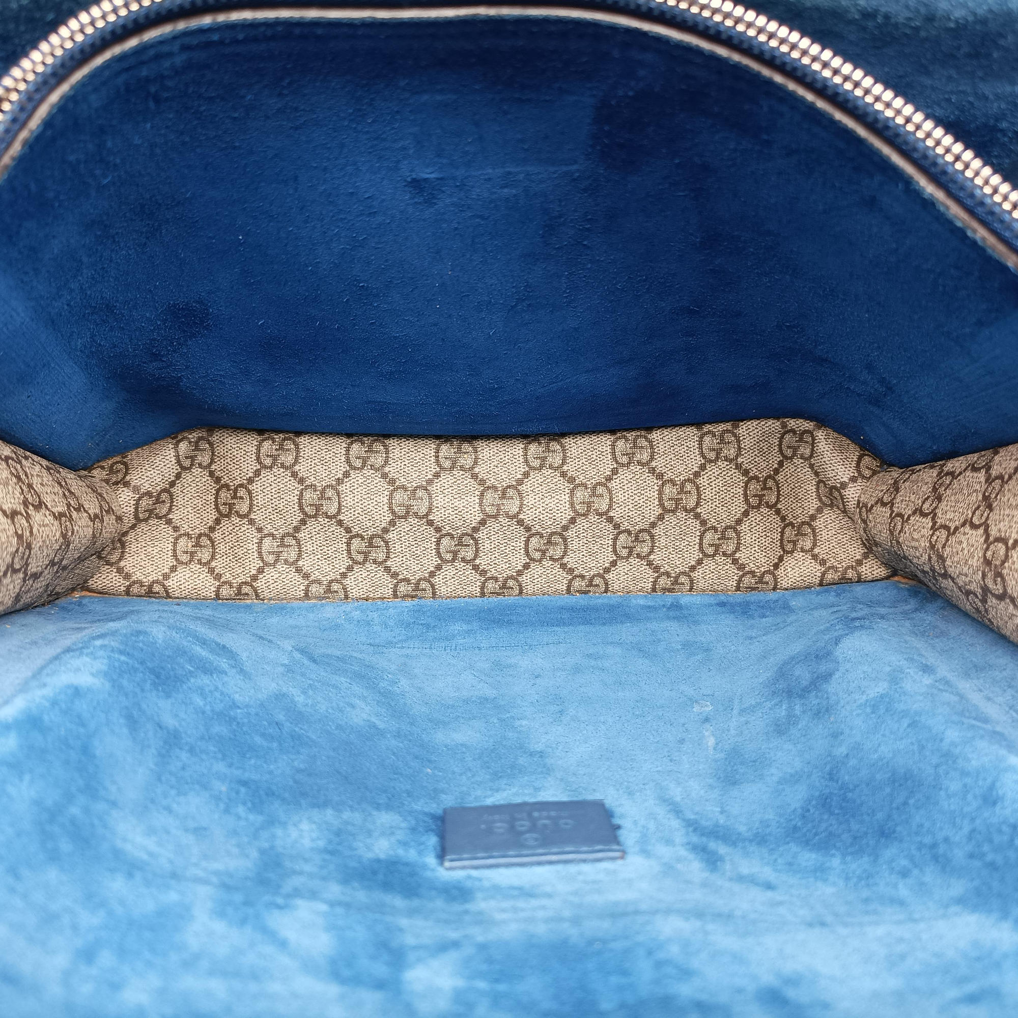 Pre-owned Gucci Dionysus beige×blue PVC coated canvas × suede 403348 shoulderbag | stylenewstar