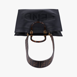 Vintage Fendi Sunshine Black Leather 8BH372 shoulderbag | stylenewstar