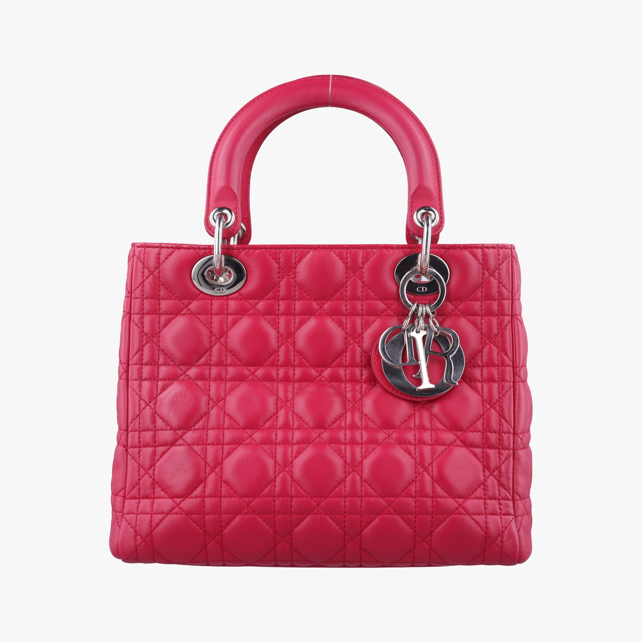 Pre-owned Christian Dior Lady Dior Rose lambskin  handbag | stylenewstar