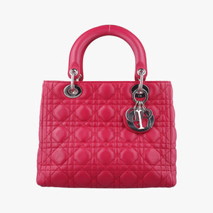 Pre-owned Christian Dior Lady Dior Rose lambskin  handbag | stylenewstar