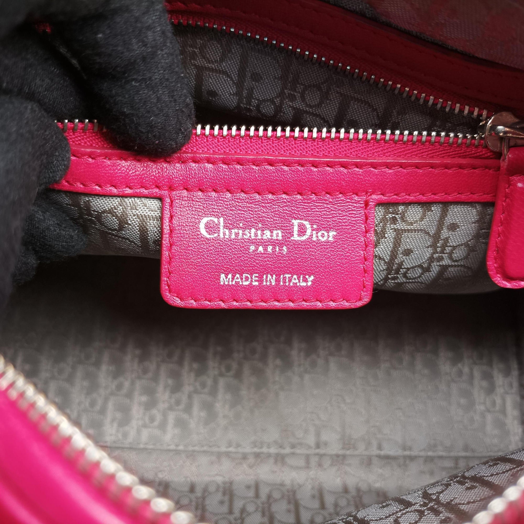 Pre-owned Christian Dior Lady Dior Rose lambskin  handbag | stylenewstar