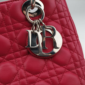 Pre-owned Christian Dior Lady Dior Rose lambskin  handbag | stylenewstar