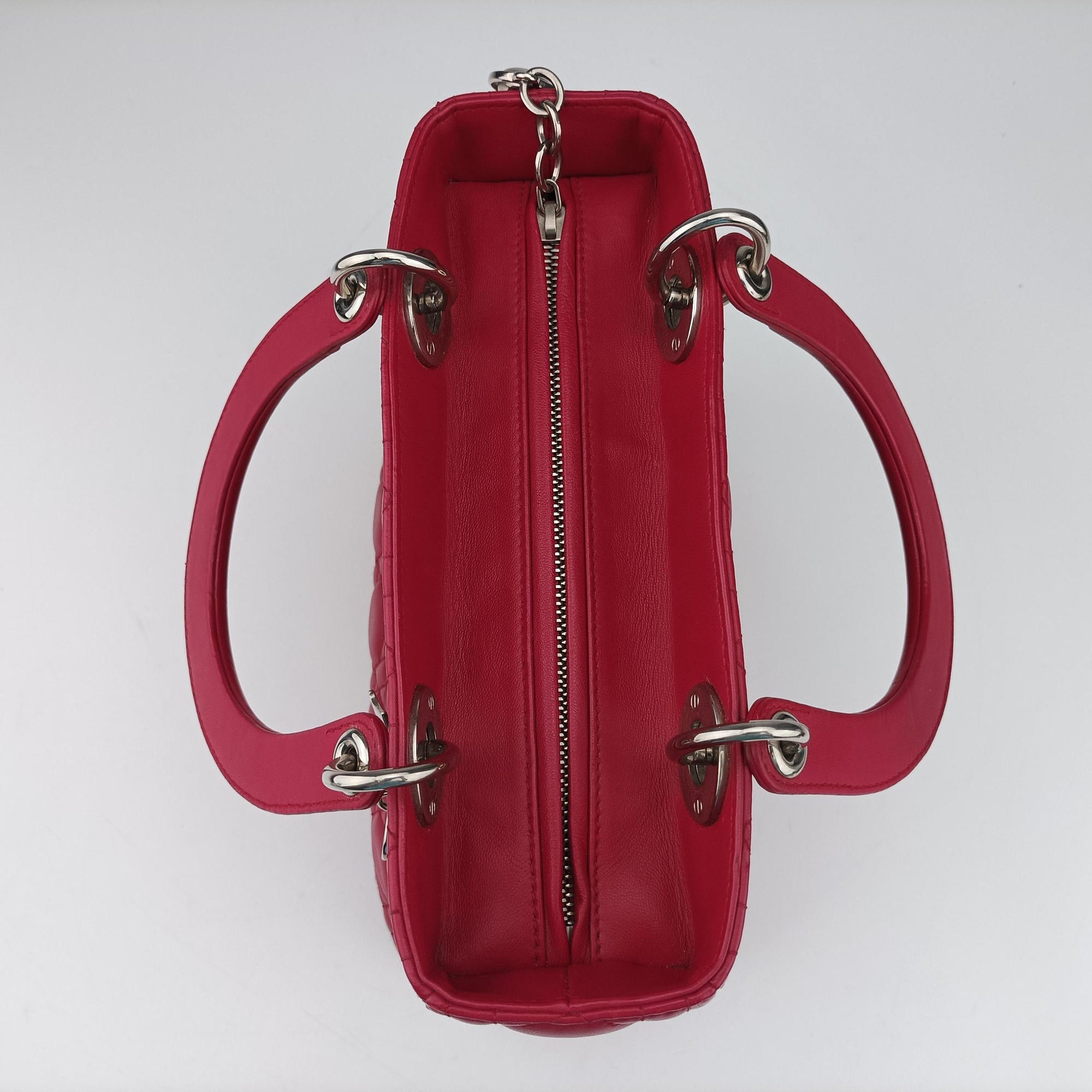 Pre-owned Christian Dior Lady Dior Rose lambskin  handbag | stylenewstar