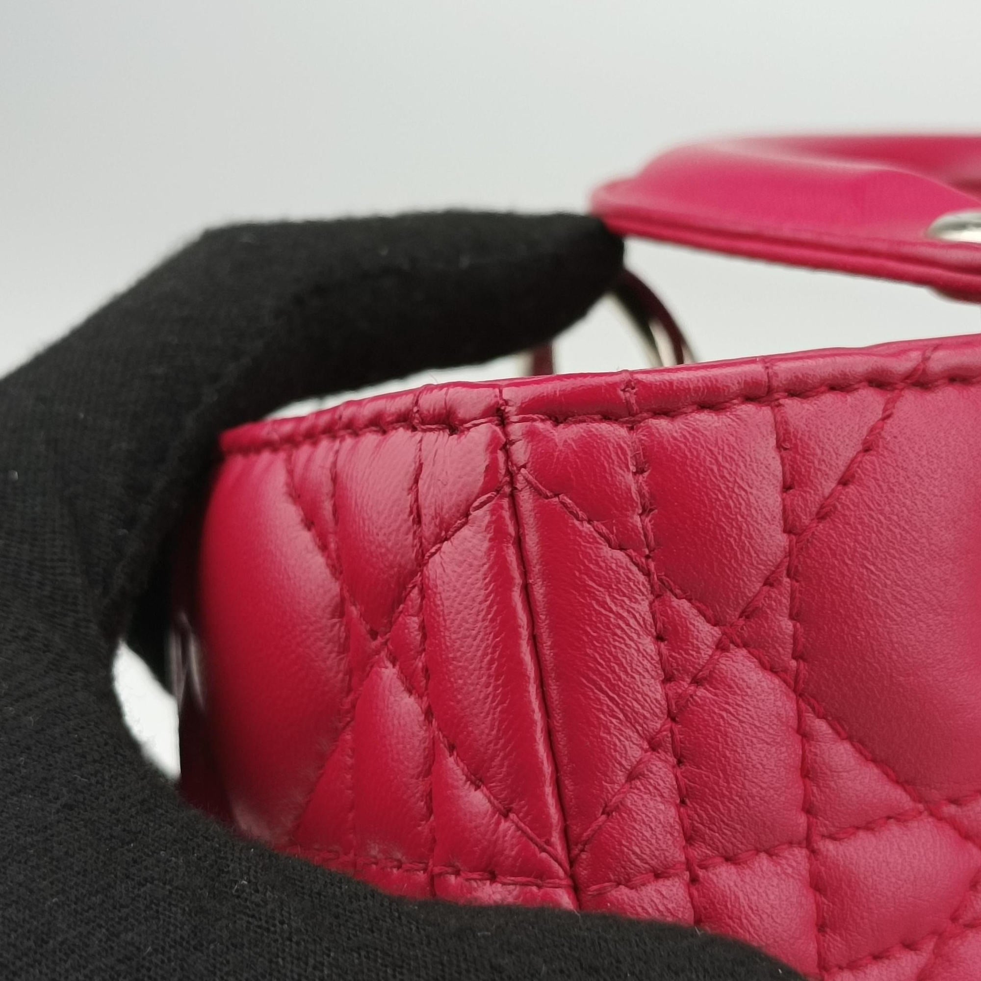 Pre-owned Christian Dior Lady Dior Rose lambskin  handbag | stylenewstar