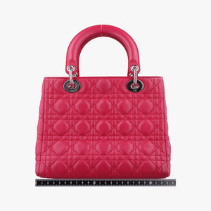Pre-owned Christian Dior Lady Dior Rose lambskin  handbag | stylenewstar