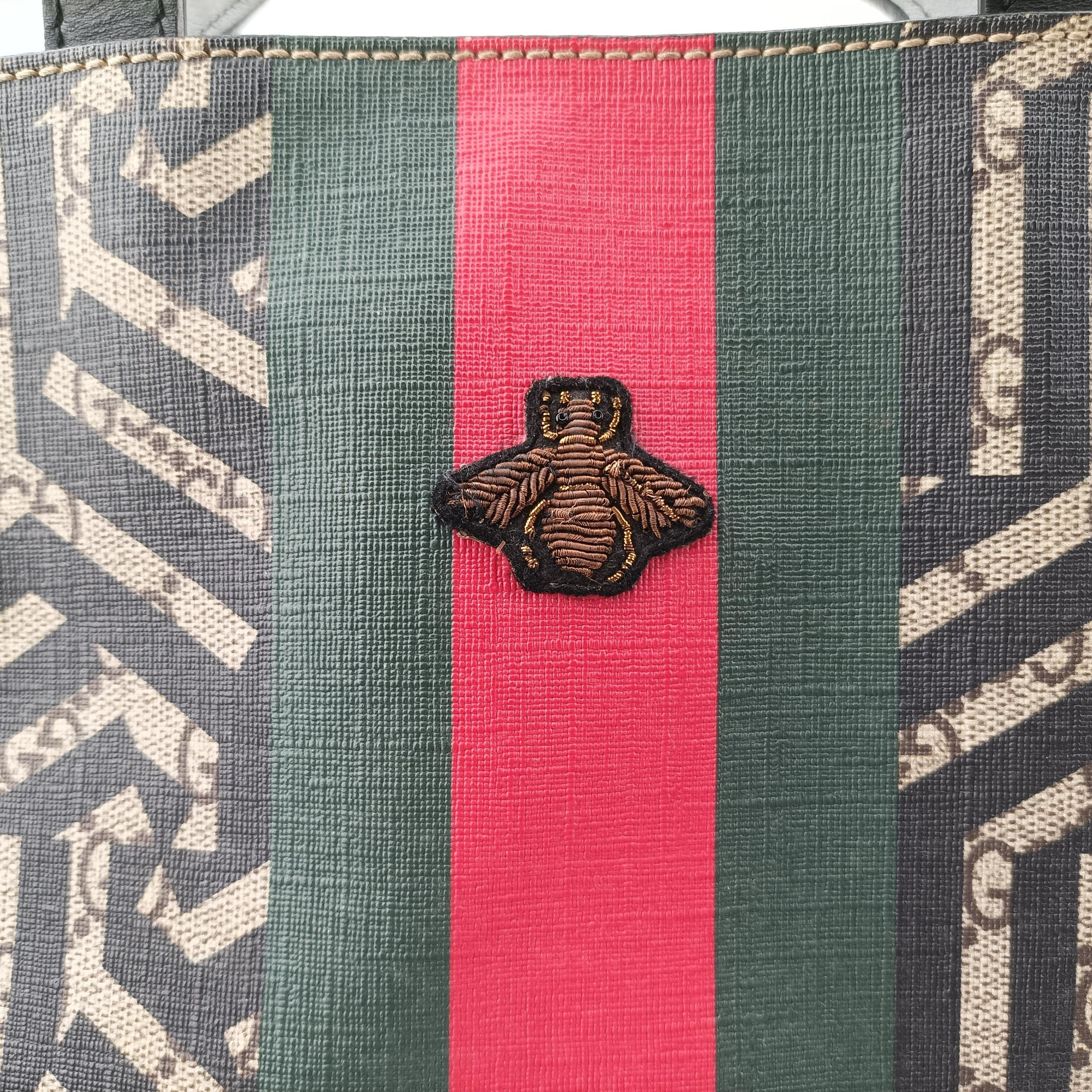 Pre-owned Gucci GG Supreme Bee Multicolour PVC coated canvas 450950 handbag | stylenewstar