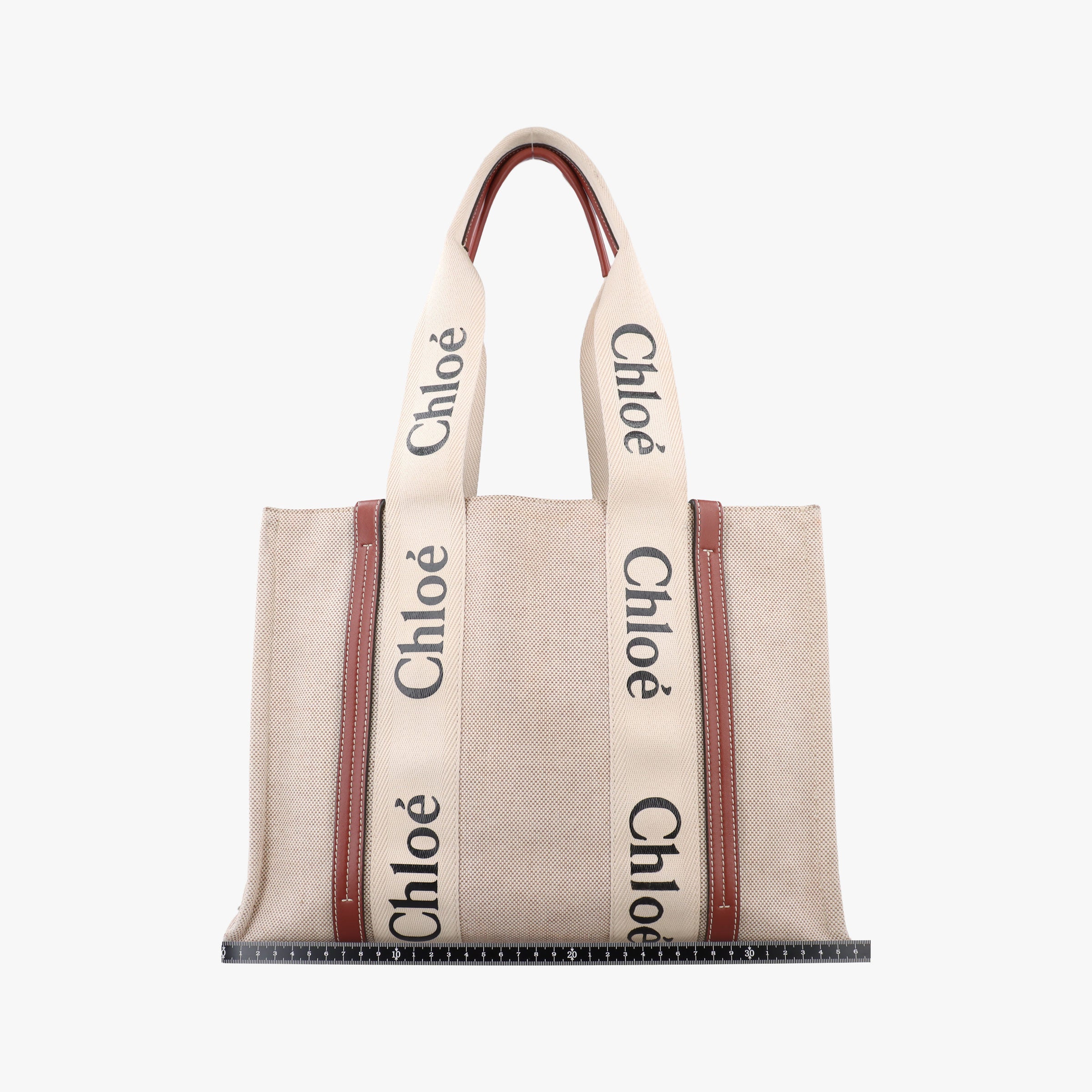 Pre-owned Chloe Woody Beige×Brown×Black canvas  handbag | stylenewstar