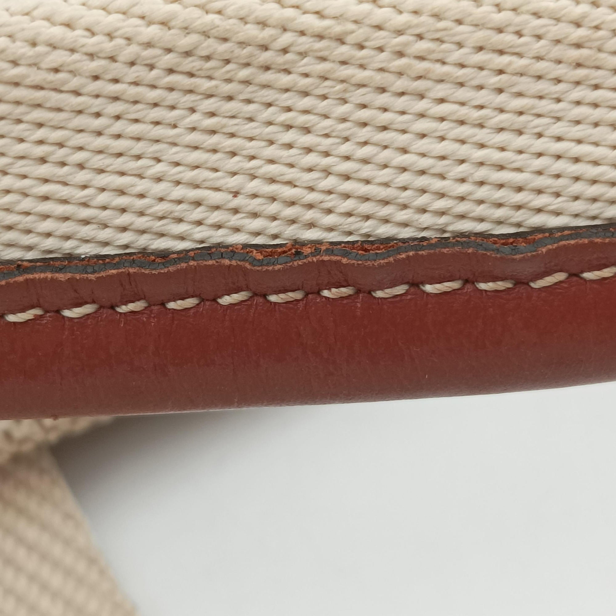 Pre-owned Chloe Woody Beige×Brown×Black canvas  handbag | stylenewstar