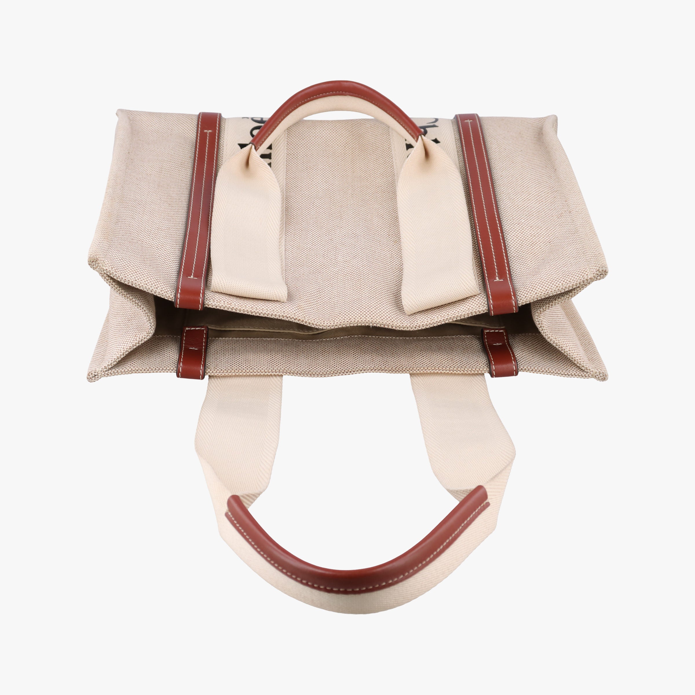 Pre-owned Chloe Woody Beige×Brown×Black canvas  handbag | stylenewstar