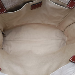 Pre-owned Chloe Woody Beige×Brown×Black canvas  handbag | stylenewstar