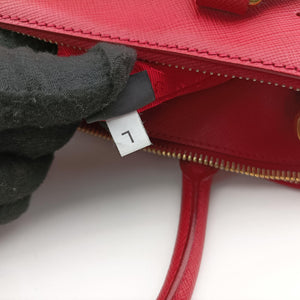 Pre-owned Prada Galleria Red SAFFIANO Leather BN1786 shoulderbag | stylenewstar