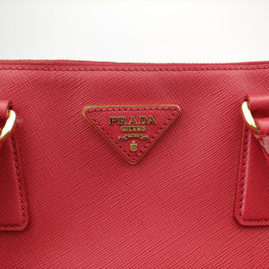 Pre-owned Prada Galleria Red SAFFIANO Leather BN1786 shoulderbag | stylenewstar
