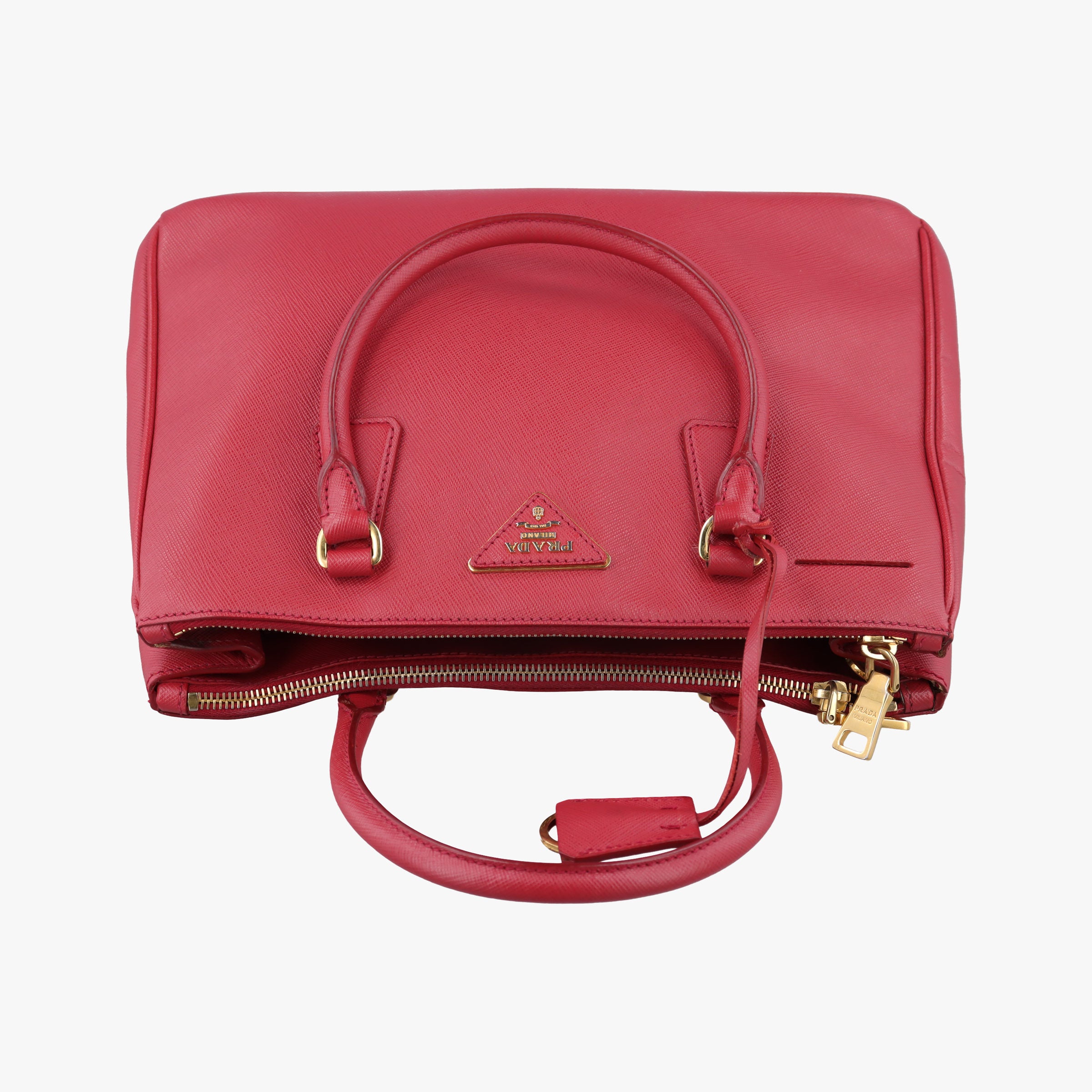 Pre-owned Prada Galleria Red SAFFIANO Leather BN1786 shoulderbag | stylenewstar