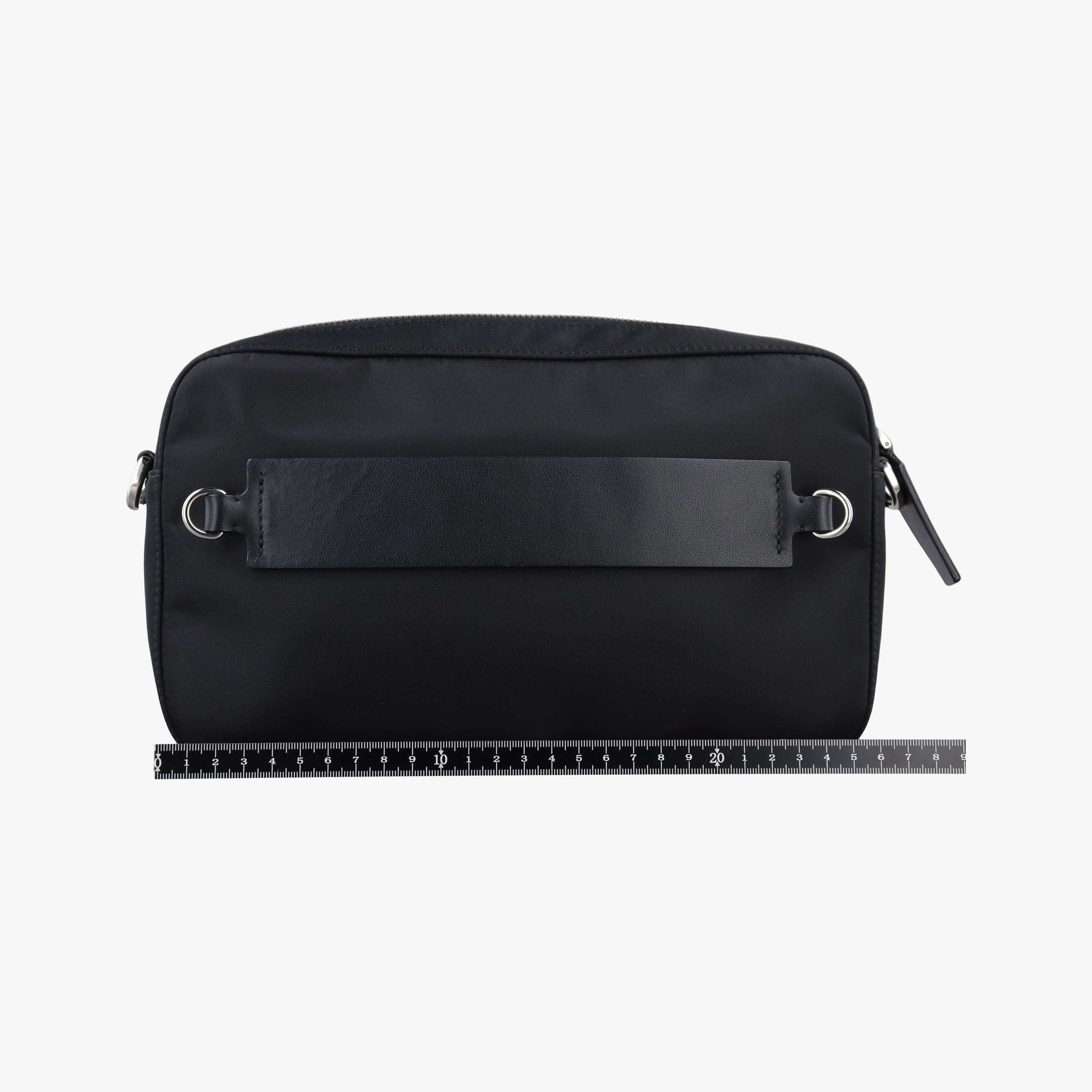 Pre-owned Valentino VLogo Black Nylon × Calfskin Leather  shoulderbag | stylenewstar