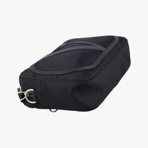 Pre-owned Valentino VLogo Black Nylon × Calfskin Leather  shoulderbag | stylenewstar