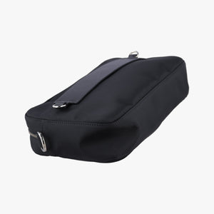 Pre-owned Valentino VLogo Black Nylon × Calfskin Leather  shoulderbag | stylenewstar