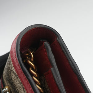 Pre-owned Gucci Queen Margaret beige×red×multi PVC coated canvas×Leather 476079 shoulderbag | stylenewstar