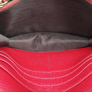 Pre-owned Gucci Queen Margaret beige×red×multi PVC coated canvas×Leather 476079 shoulderbag | stylenewstar