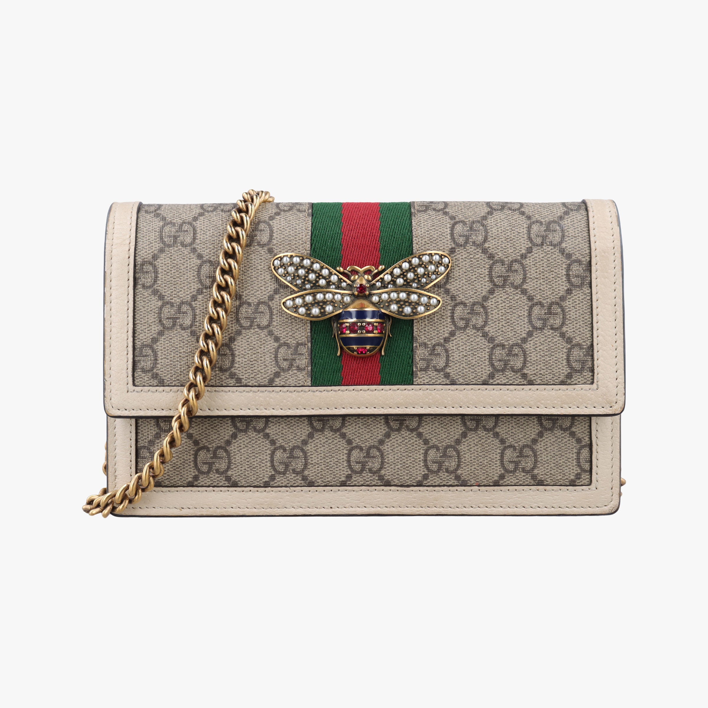 Secondhand Gucci Queen Margaret White×Multicolour PVC coated canvas×Leather 476079 others | stylenewstar