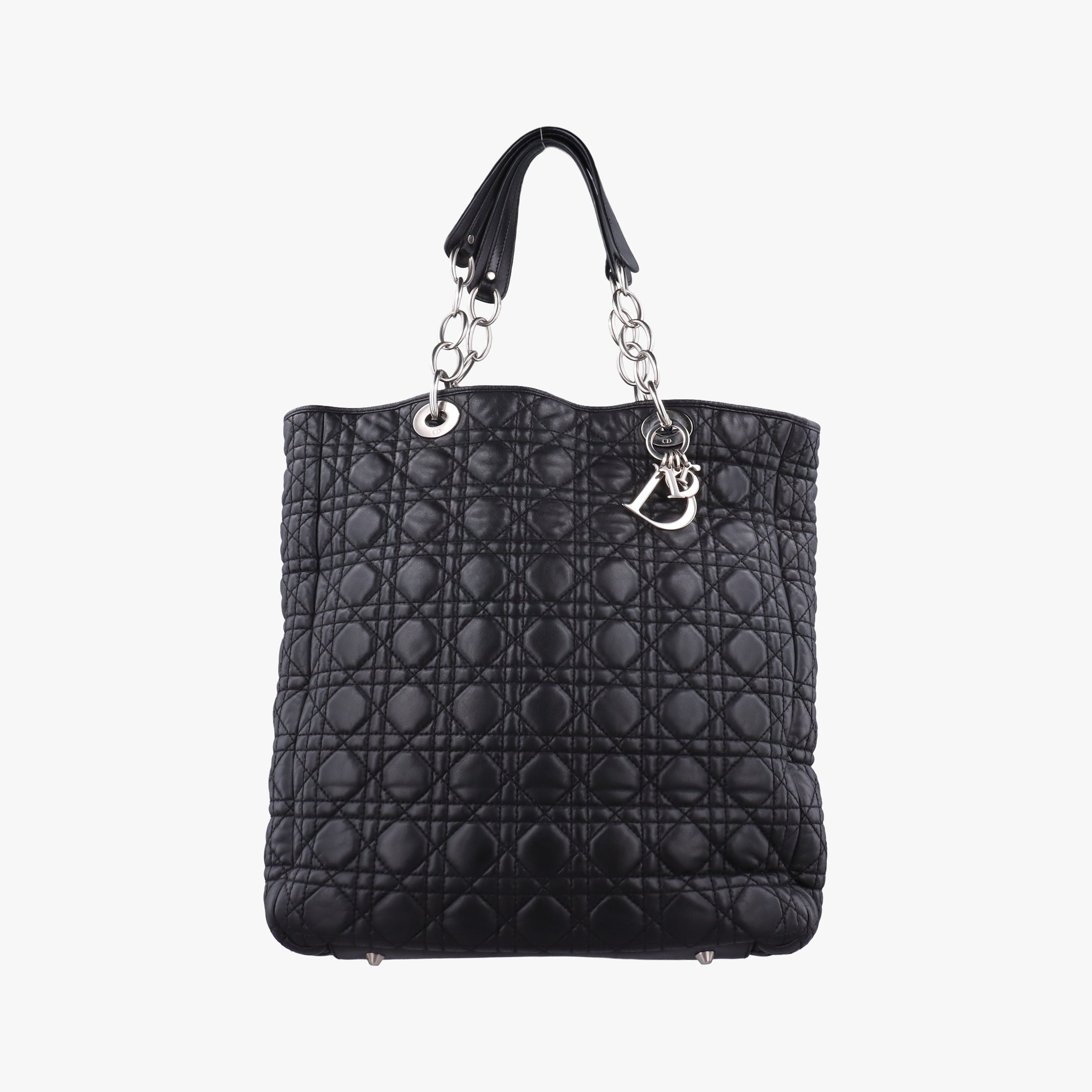 Pre-owned Christian Dior Cannage Dior Soft Shopping Black lambskin  shoulderbag | stylenewstar