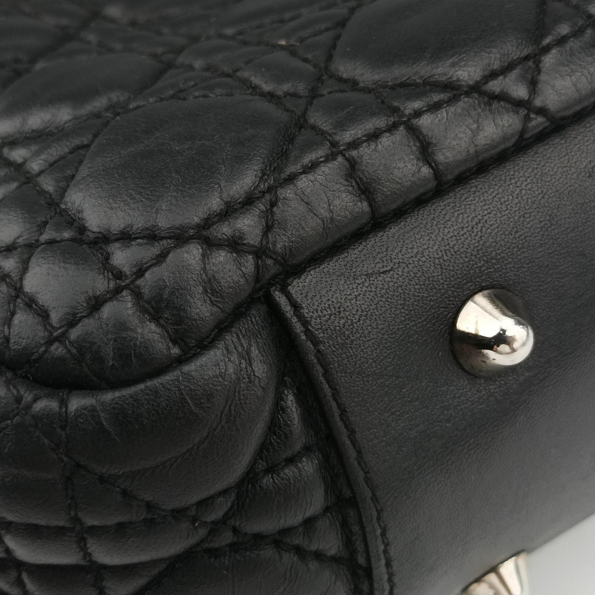 Pre-owned Christian Dior Cannage Dior Soft Shopping Black lambskin  shoulderbag | stylenewstar