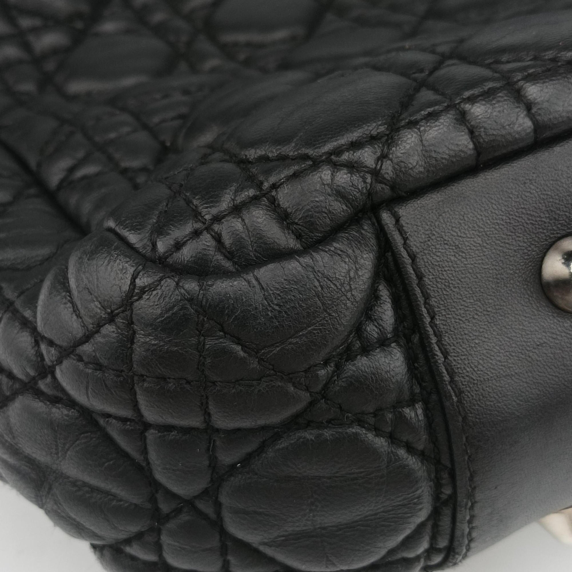 Pre-owned Christian Dior Cannage Dior Soft Shopping Black lambskin  shoulderbag | stylenewstar