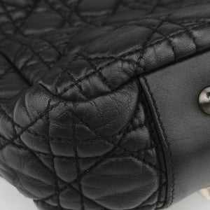 Pre-owned Christian Dior Cannage Dior Soft Shopping Black lambskin  shoulderbag | stylenewstar