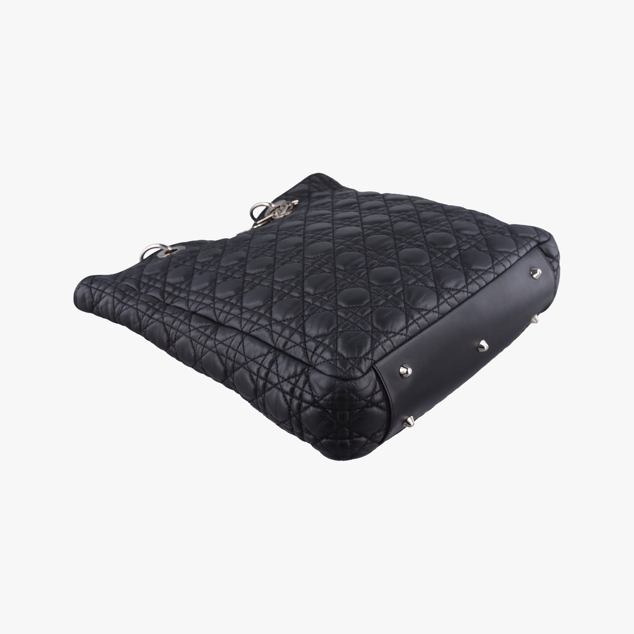 Pre-owned Christian Dior Cannage Dior Soft Shopping Black lambskin  shoulderbag | stylenewstar