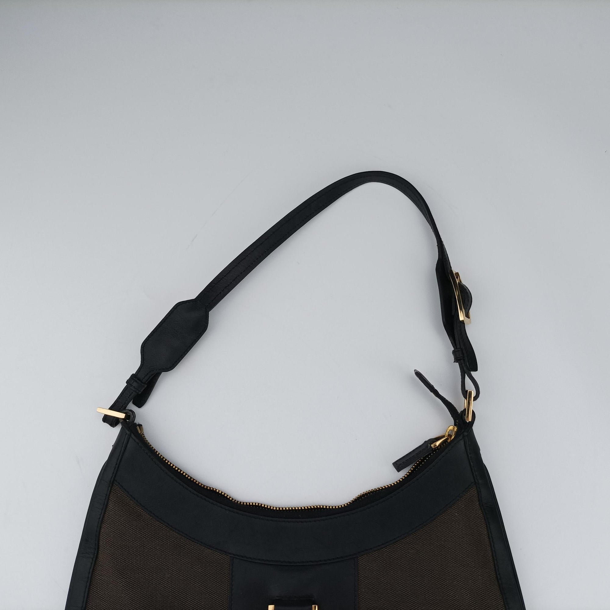Vintage Gucci Jackie Vintage Black Leather×Canvas 001.41 shoulderbag | stylenewstar