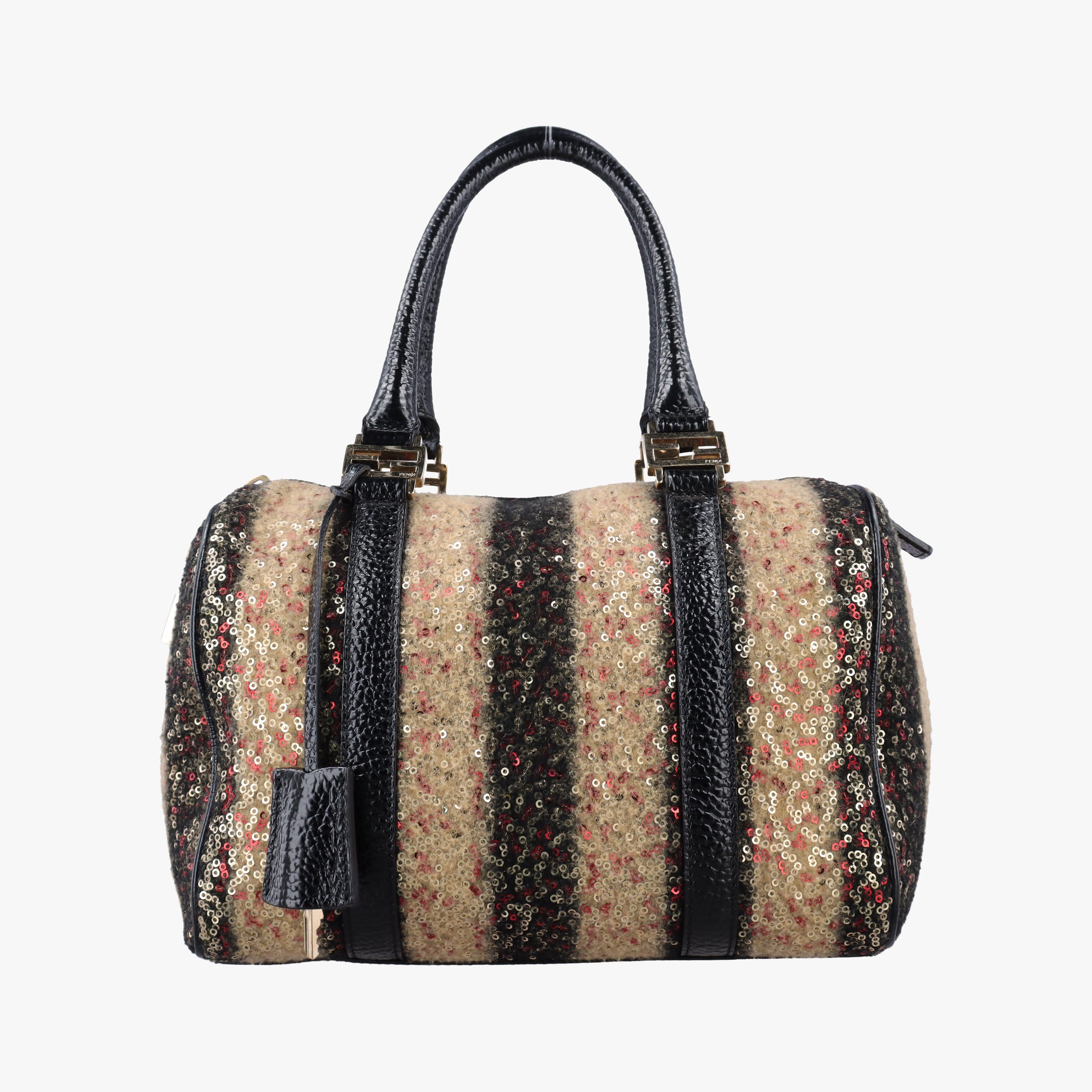 Pre-owned Fendi フォーエバー バウレット Multicolor スパンコール刺繍 ウールファブリック × パテント 8BL068 handbag | stylenewstar