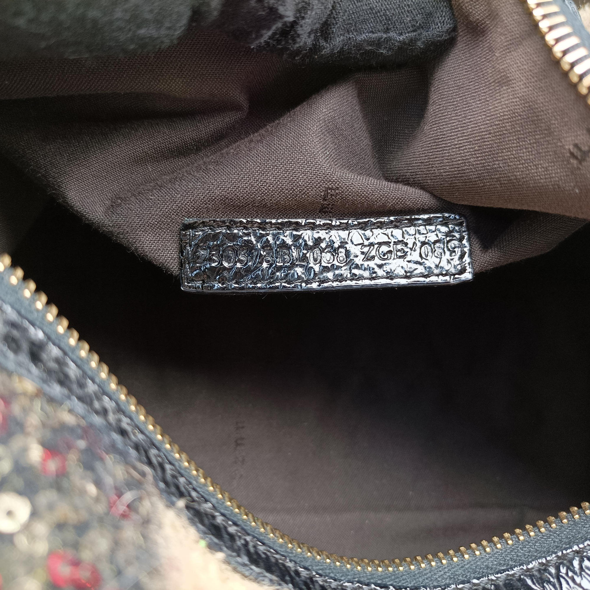 Pre-owned Fendi フォーエバー バウレット Multicolor スパンコール刺繍 ウールファブリック × パテント 8BL068 handbag | stylenewstar