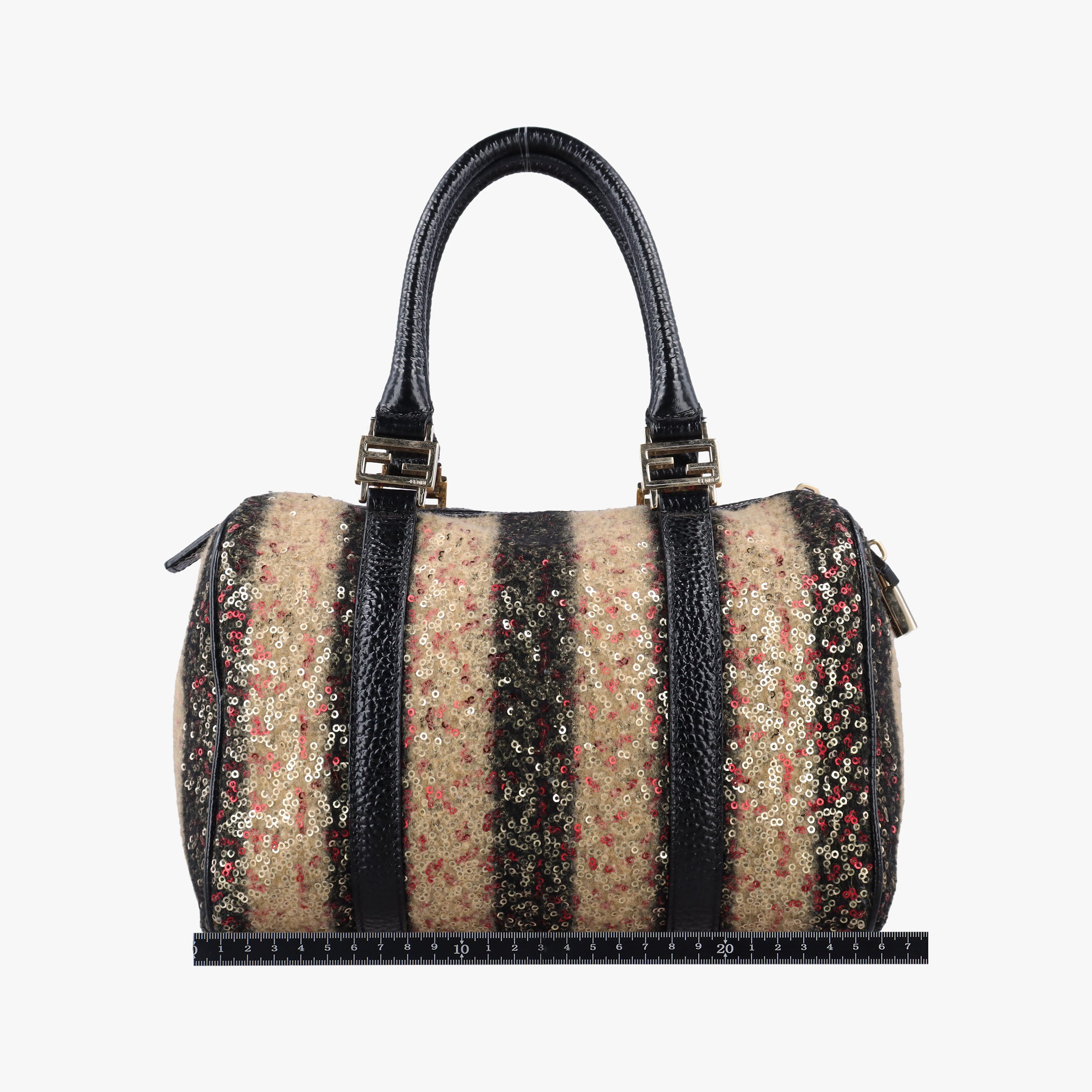 Pre-owned Fendi フォーエバー バウレット Multicolor スパンコール刺繍 ウールファブリック × パテント 8BL068 handbag | stylenewstar