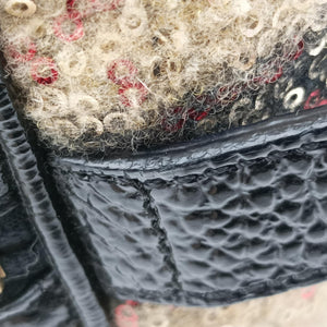 Pre-owned Fendi フォーエバー バウレット Multicolor スパンコール刺繍 ウールファブリック × パテント 8BL068 handbag | stylenewstar