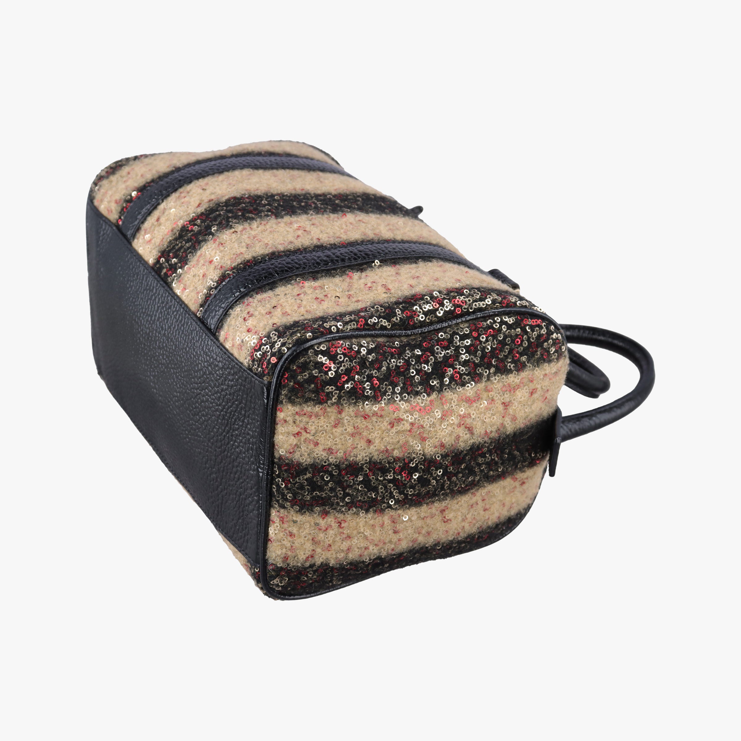 Pre-owned Fendi フォーエバー バウレット Multicolor スパンコール刺繍 ウールファブリック × パテント 8BL068 handbag | stylenewstar