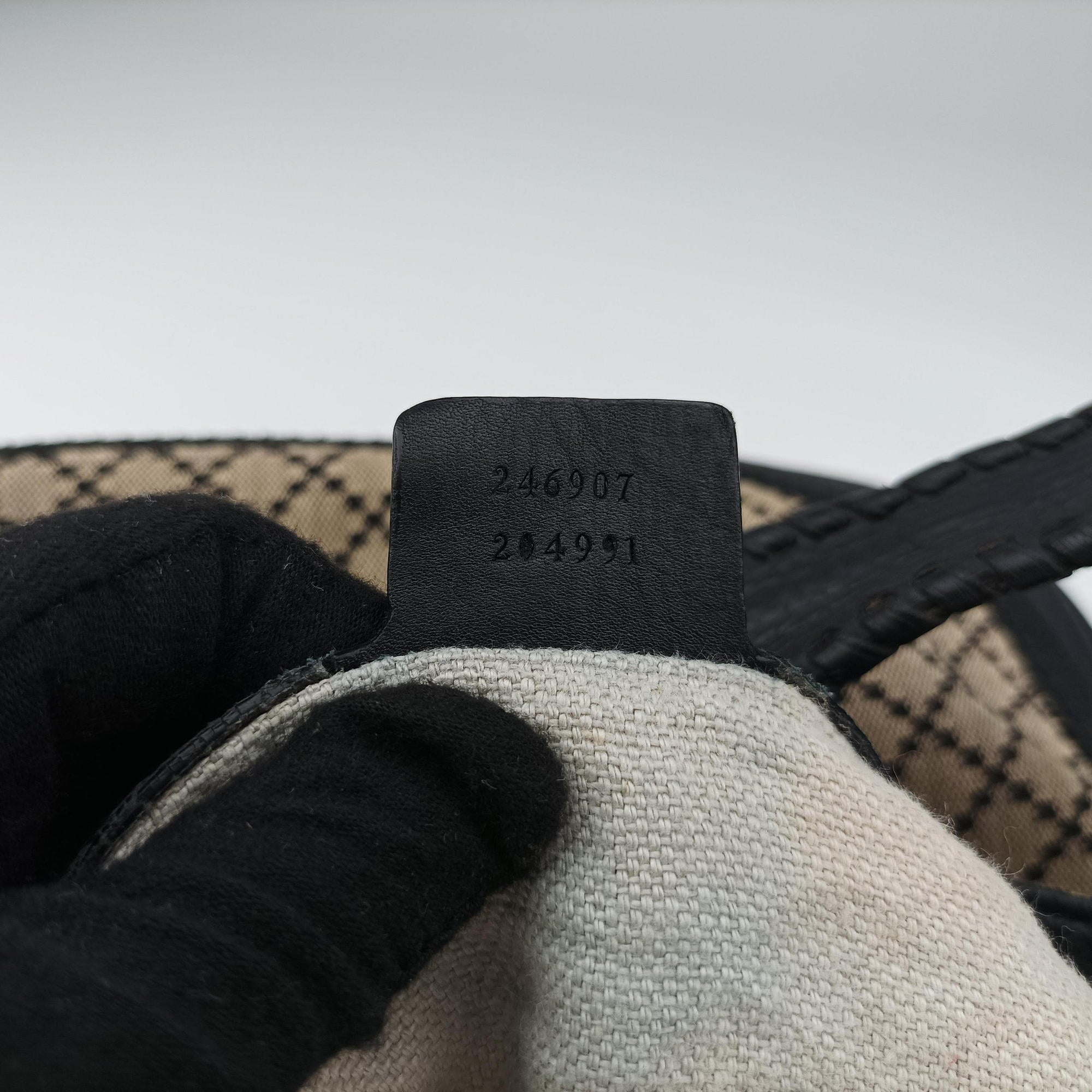 Pre-owned Gucci New Jackie Brown×Black canvas 246907 shoulderbag | stylenewstar