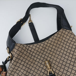 Pre-owned Gucci New Jackie Brown×Black canvas 246907 shoulderbag | stylenewstar