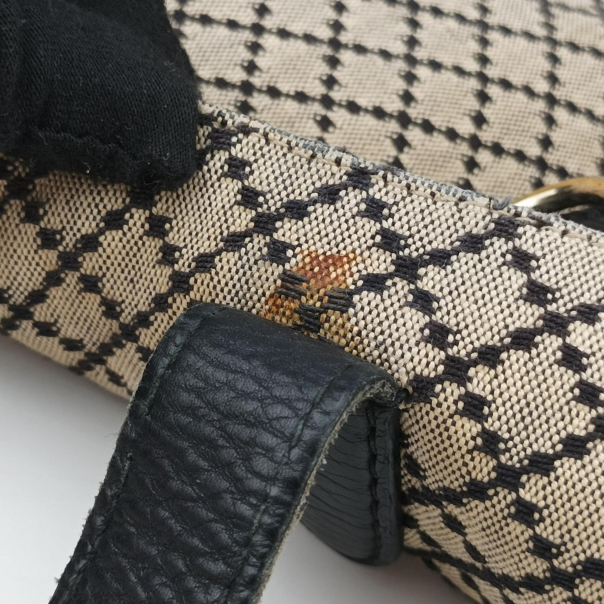 Pre-owned Gucci New Jackie Brown×Black canvas 246907 shoulderbag | stylenewstar
