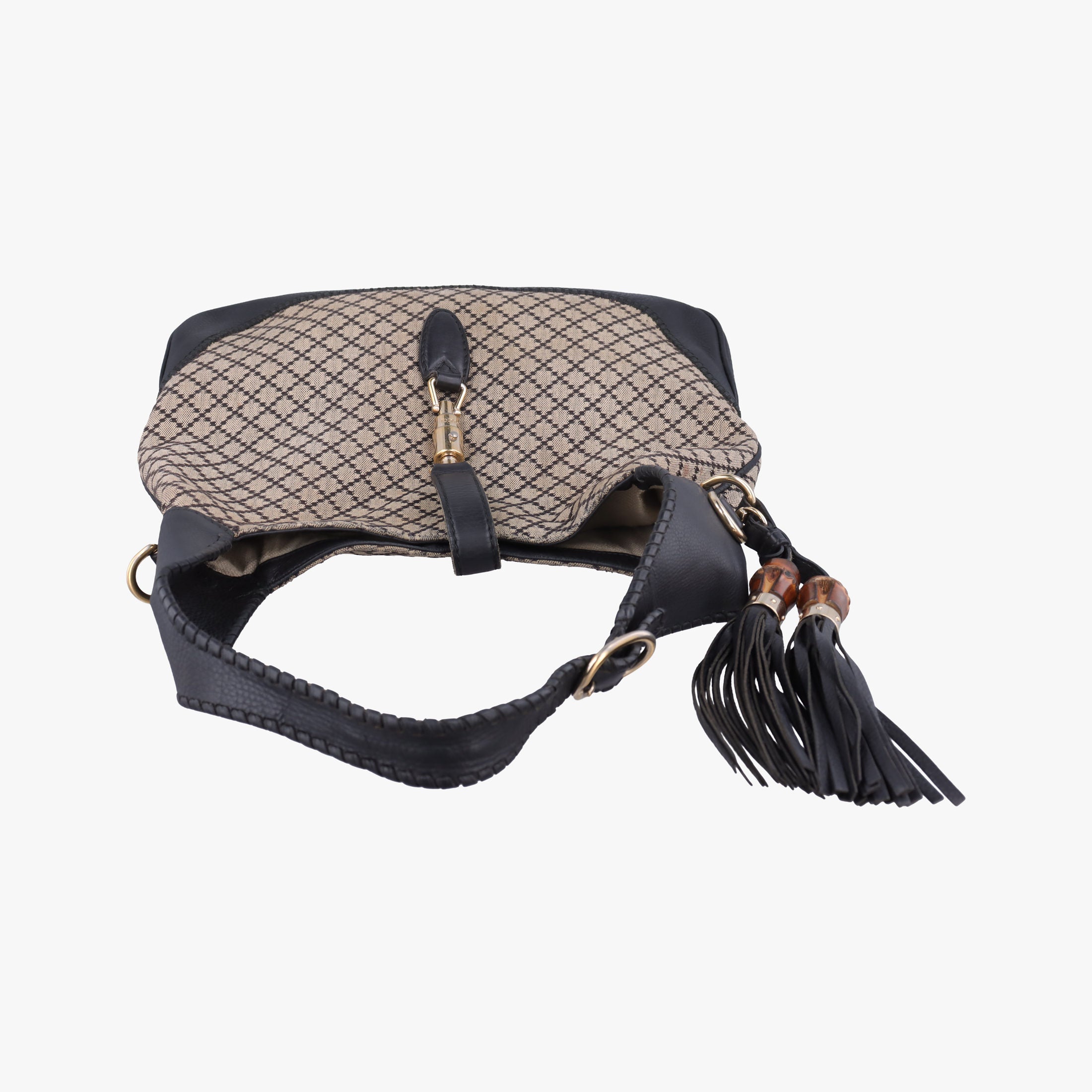 Pre-owned Gucci New Jackie Brown×Black canvas 246907 shoulderbag | stylenewstar