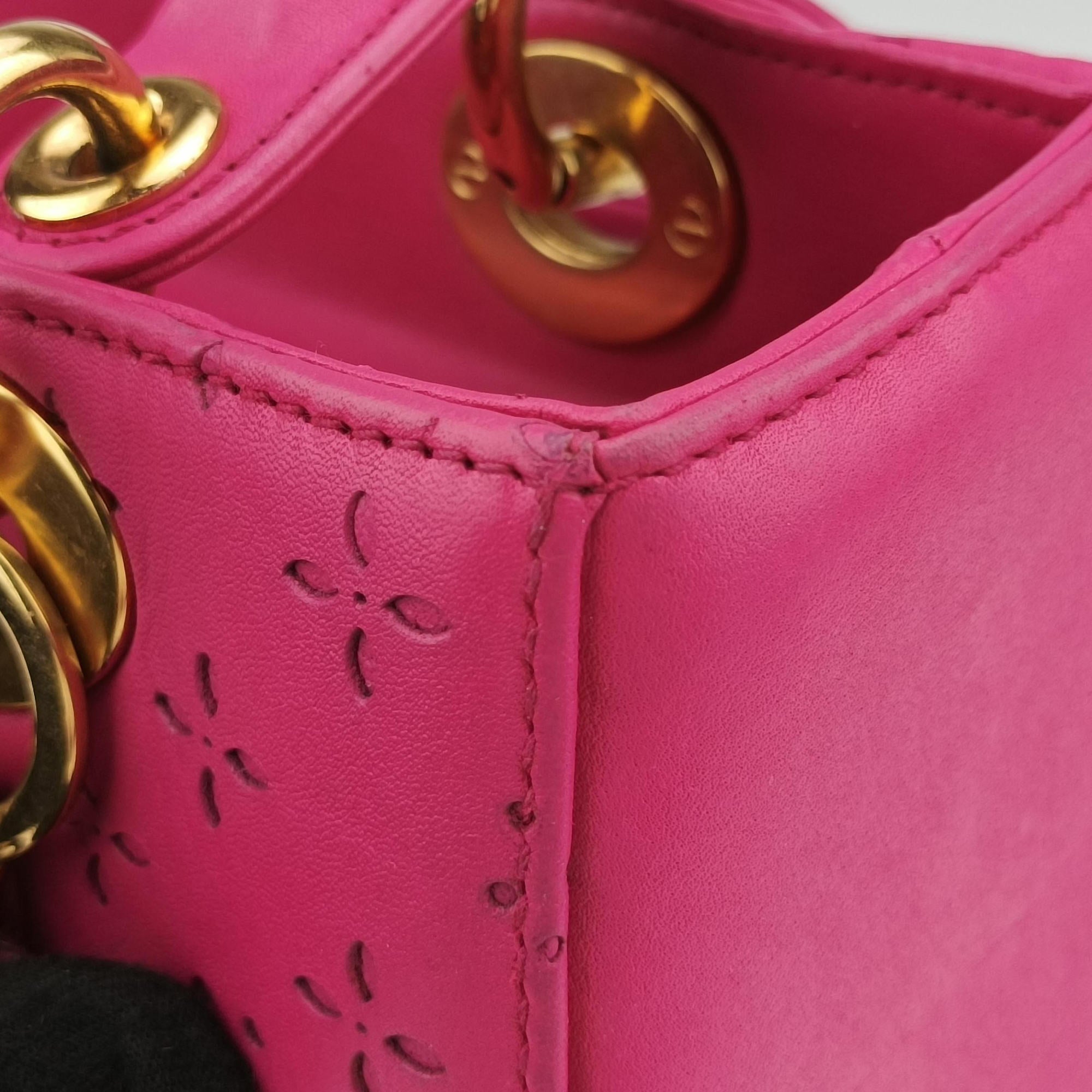 Secondhand Christian Dior Lady Dior Rose leather  shoulderbag | stylenewstar