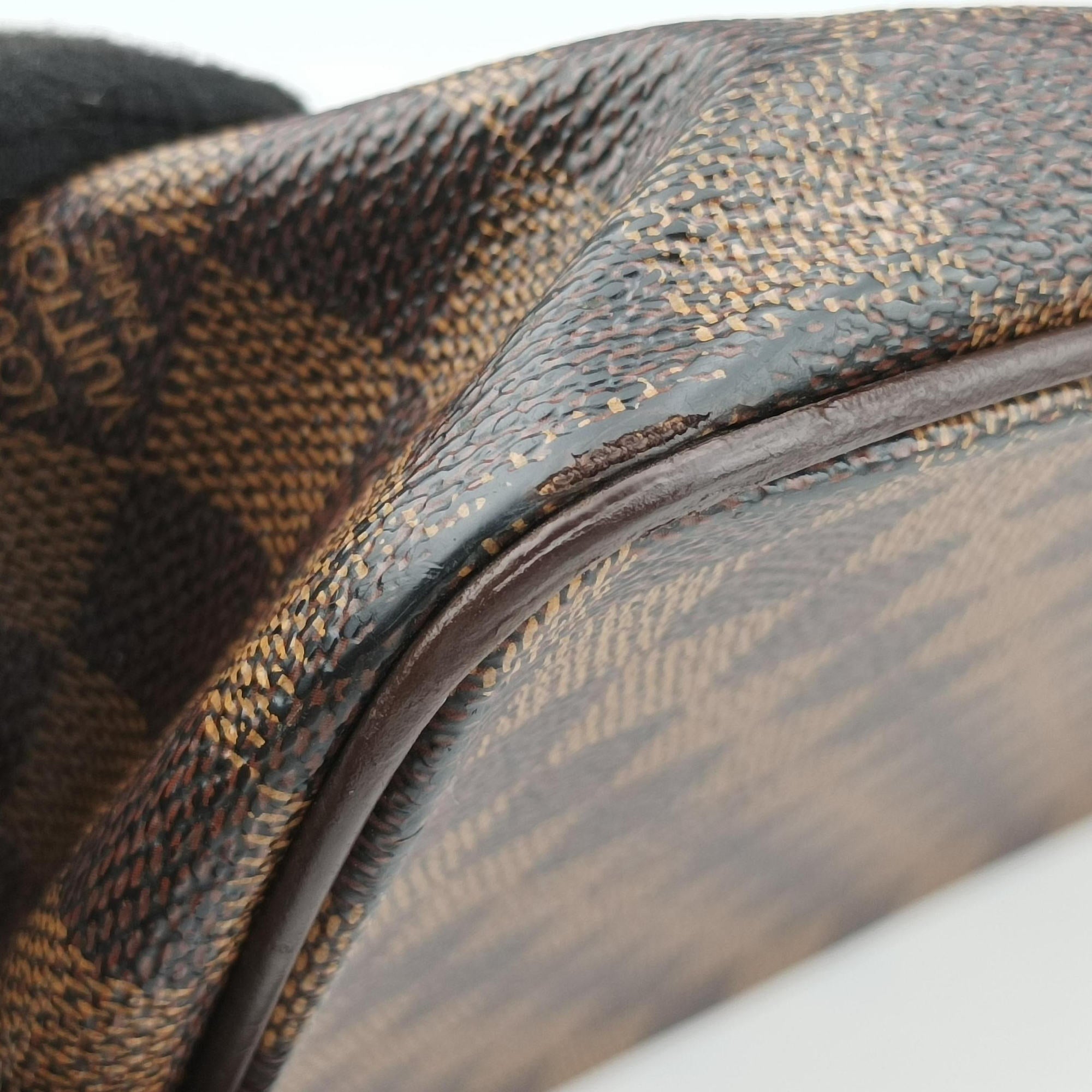 Pre-owned Louis Vuitton SALEYA MM EBENE Damier Canvas N51182 handbag | stylenewstar