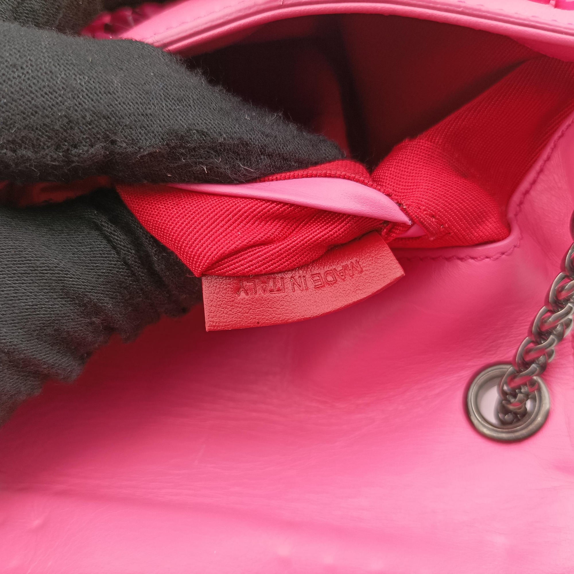 Pre-owned Christian Louboutin Sweet Charity Scarabe Spike Pink Leather  shoulderbag | stylenewstar