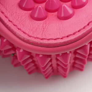 Pre-owned Christian Louboutin Sweet Charity Scarabe Spike Pink Leather  shoulderbag | stylenewstar