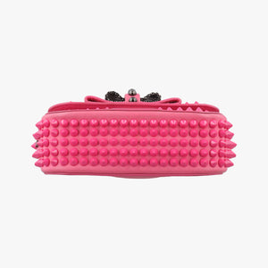 Pre-owned Christian Louboutin Sweet Charity Scarabe Spike Pink Leather  shoulderbag | stylenewstar