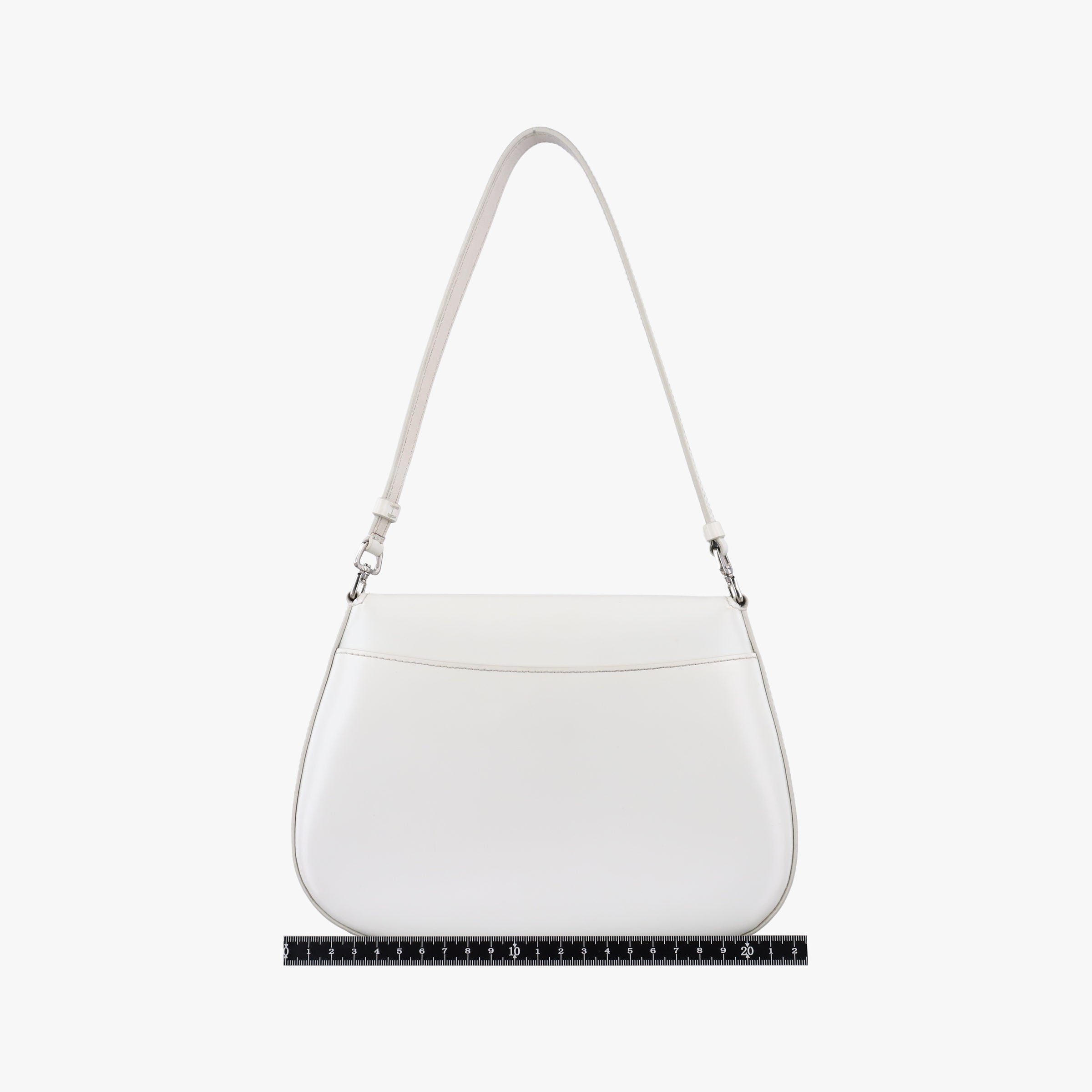 Pre-owned Prada Cleo Flap White Leather  shoulderbag | stylenewstar