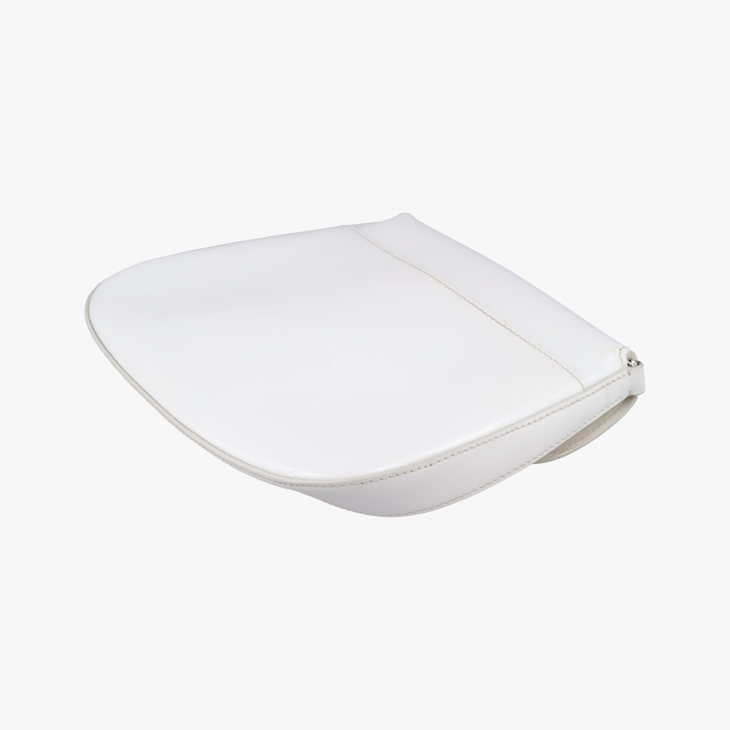Pre-owned Prada Cleo Flap White Leather  shoulderbag | stylenewstar