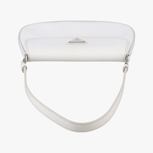 Pre-owned Prada Cleo Flap White Leather  shoulderbag | stylenewstar