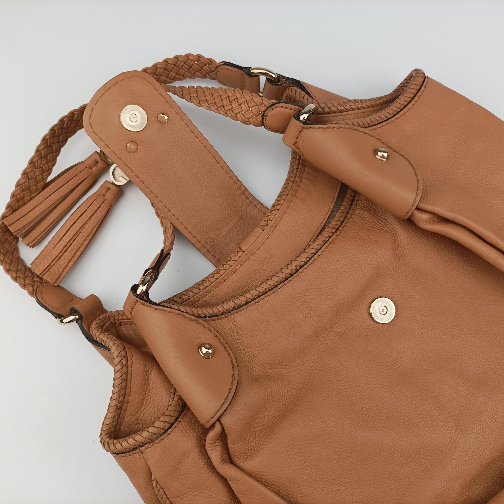 Pre-owned Gucci Marrakech Large Hobo Beige leather 257029 shoulderbag | stylenewstar