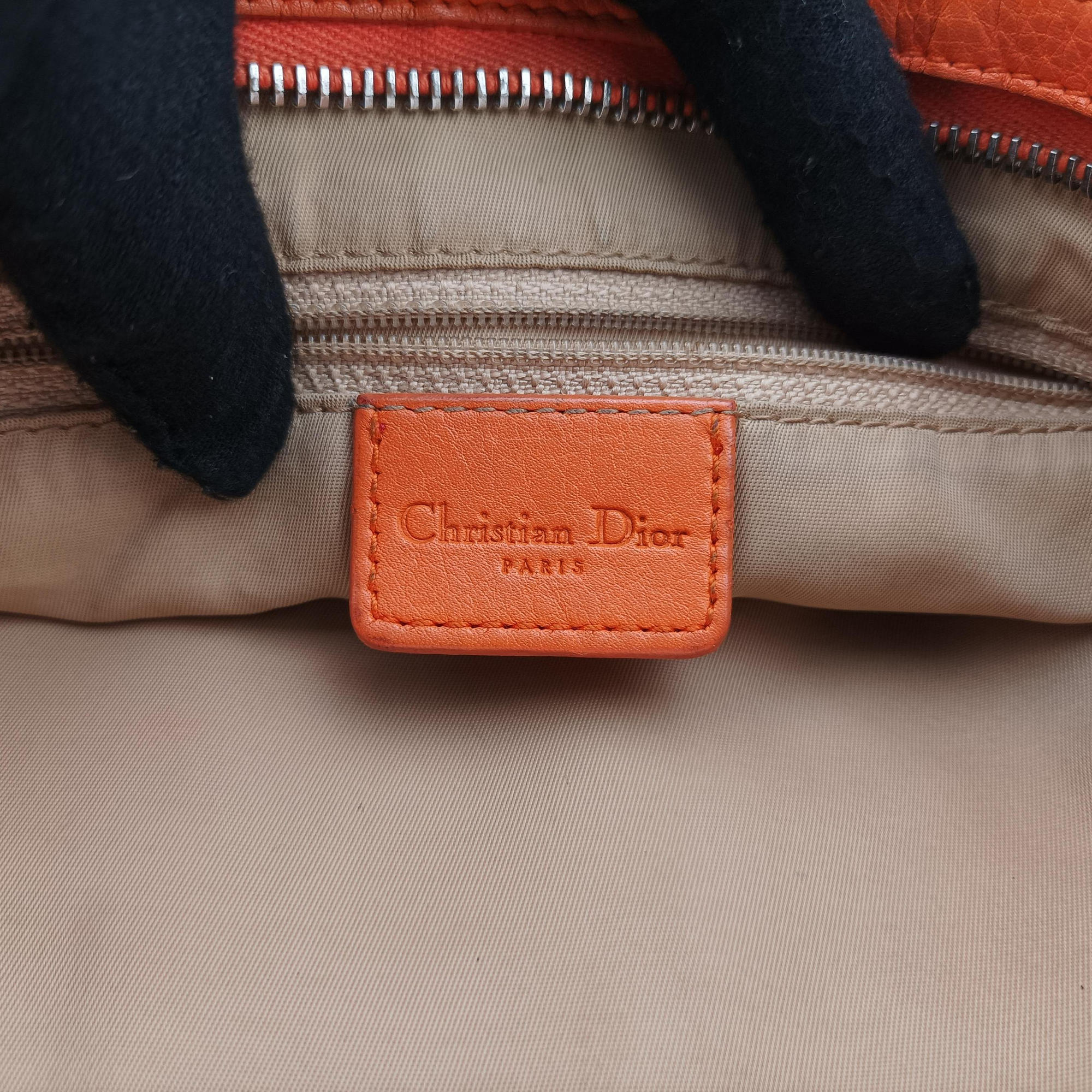 Secondhand Christian Dior Street Chic Trotter Orange×Beige Canvas×Leather  handbag | stylenewstar